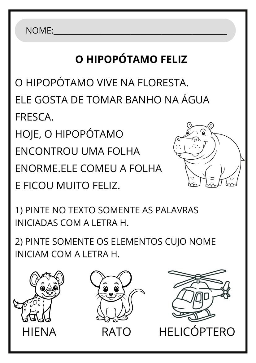 Atividades letra H para imprimir atividade escolar página 8
